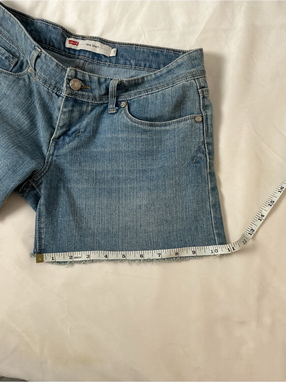 Levi's Light Blue Denim Cutoff Shorts - Picture 5 of 9